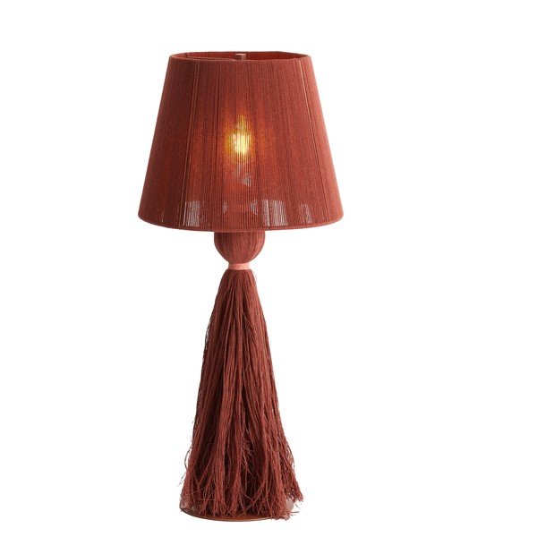 Lampada da tavolo color mattone con paralume in tessuto (altezza totale 58 cm) Espino – Light & Living-image-2