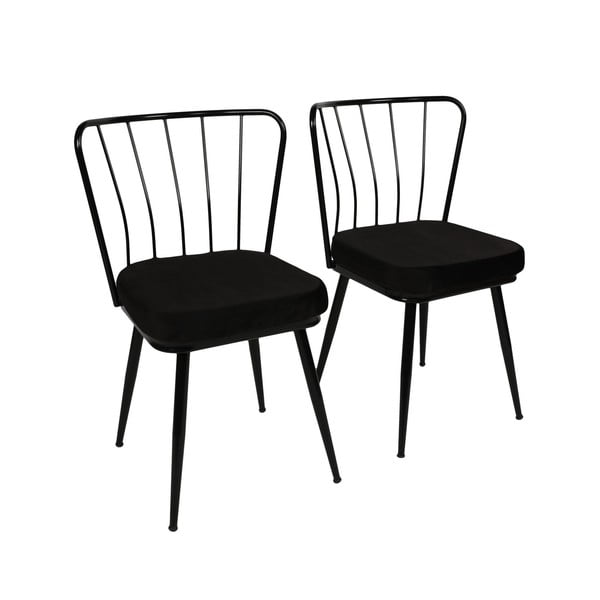 Sedie da pranzo in metallo nero in un set di 2 Yildiz - Kalune Design-image-4