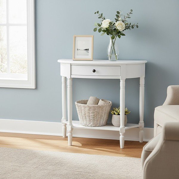 Tavolo consolle bianco in pino massiccio 32x93 cm Heritage – Premier Housewares-image-4
