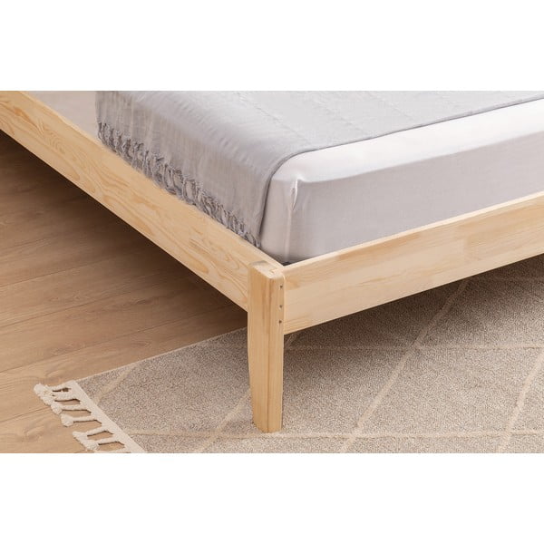 Letto matrimoniale color naturale in legno di abete rosso con doghe 140x200 cm Izabelya - Kalune Design-image-4