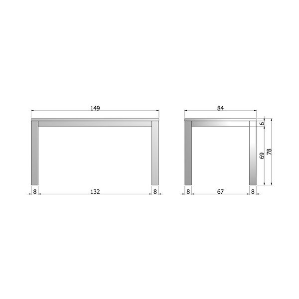 Dřevěný jídelní stůl WOOOD Largo Untreated, 85 x 150 cm-image-3