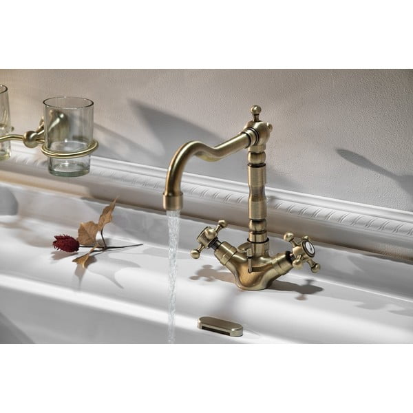 Rubinetto per lavandino color bronzo verticale Antea – Sapho-image-1