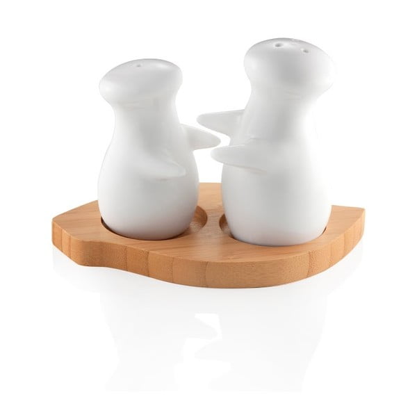 Set slánky a pepřenky s bambusovým podnosem Brandani Fantasminos