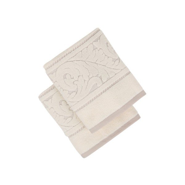 Set di 2 asciugamani in cotone beige , 50 x 90 cm Sultan - Foutastic-image-2