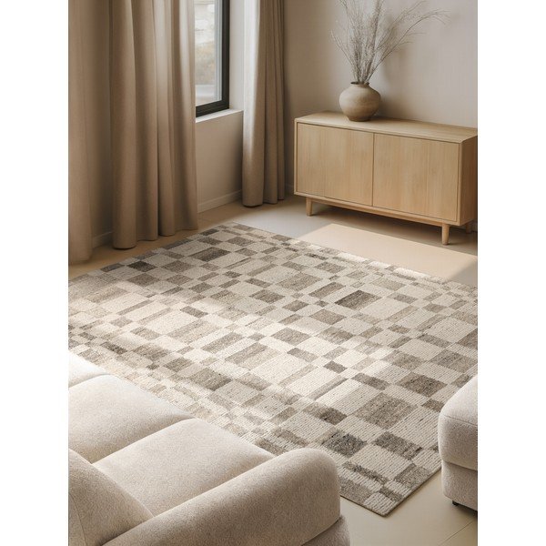 Tappeto color crema in lana tessuto a mano 120x180 cm Boho 1.0 Structa – Vikosa-image-1