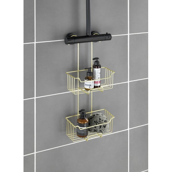 Mensola da bagno sospesa in acciaio inox color oro Milo - Wenko-image-1