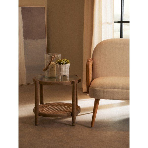 Tavolino rotondo con piano in vetro ø 57 cm Cebu – Premier Housewares-image-1