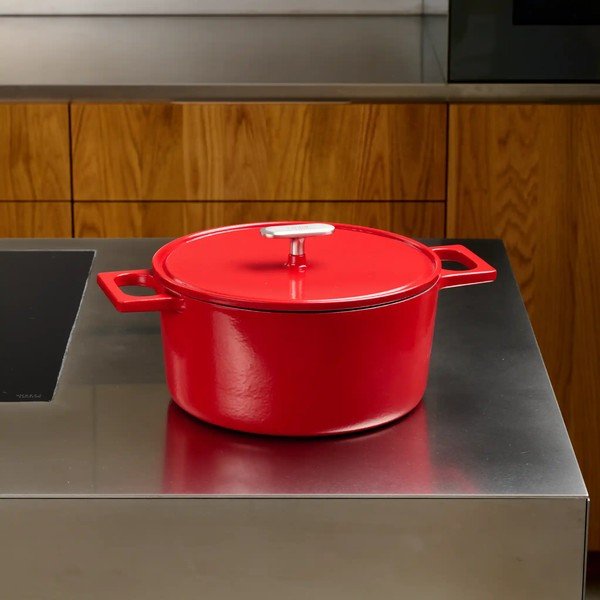 Casseruola in ghisa con coperchio incluso adatta all'induzione 5,5 l Mattia 3.0 – FABINI-image-1