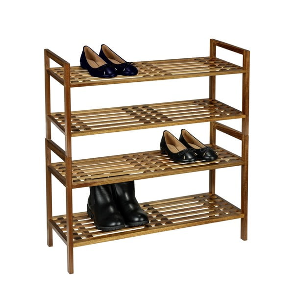 Scarpiera di colore naturale in acacia massiccia 69x40,5x27 cm Fondi – Wenko-image-4