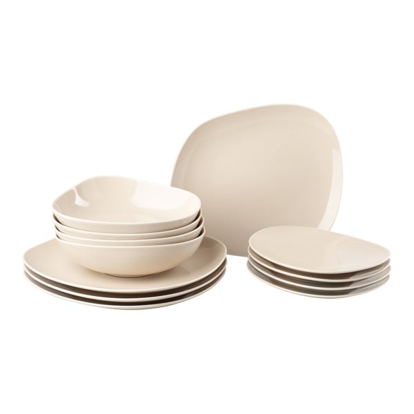 Set di 12 piatti in porcellana beige crema Villeroy & Boch Like Organic - like | Villeroy & Boch