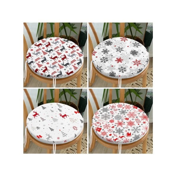 Set di cuscini per sedie a tema natalizio 4 pz ø 40 cm Snowflakes – Mila Home-image-1