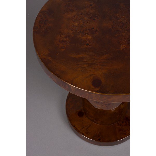 Tavolino rotondo con effetto noce ø 46 cm Quinn – Dutchbone-image-4