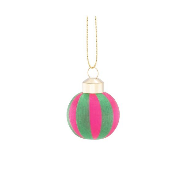 Set di palline di Natale in tessuto 6 pz 12 cm Yarn Stripe – Sass & Belle-image-1