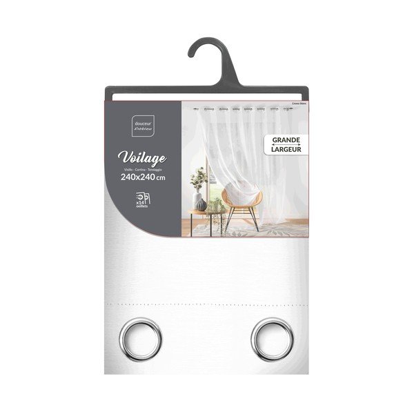 Tenda sottile bianca in voile 240x240 cm Lissea – douceur d'intérieur-image-3