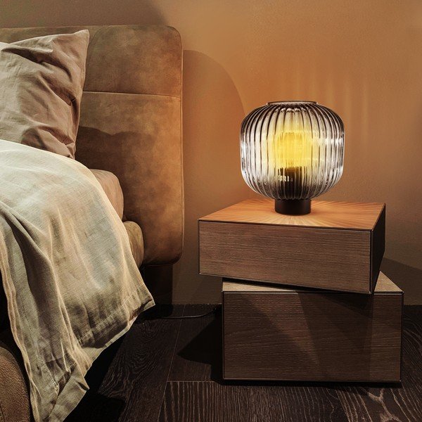 Lampada da tavolo nera, altezza 23,5 cm Garbo - SULION-image-1