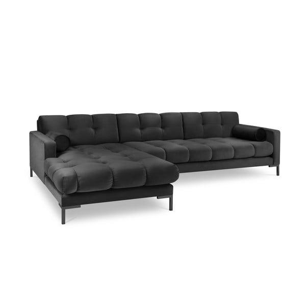 Divano angolare in velluto grigio scuro, angolo sinistro Bali - Cosmopolitan Design-image-2
