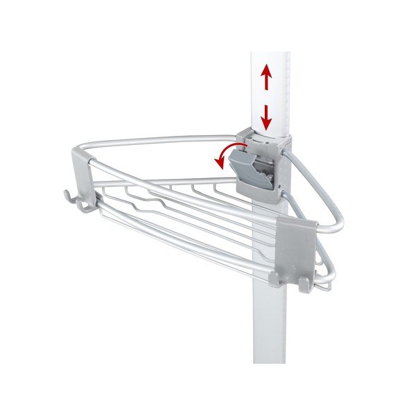 Mensola da bagno telescopica color argento opaco in alluminio Purio – Wenko-image-4