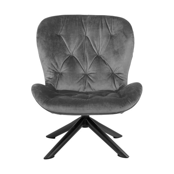 Poltrona in velluto grigio Batilda - Actona-image-2