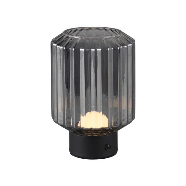 Lampada da tavolo LED dimmerabile nero-grigio con paralume in vetro (altezza 19,5 cm) Lord - Trio-image-2