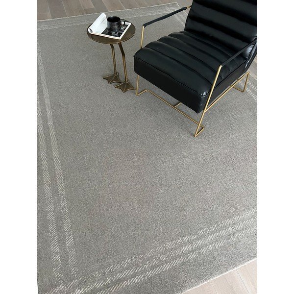 Tappeto in lana antracite 133x190 cm Calisia M Grid Rim - Agnella-image-1