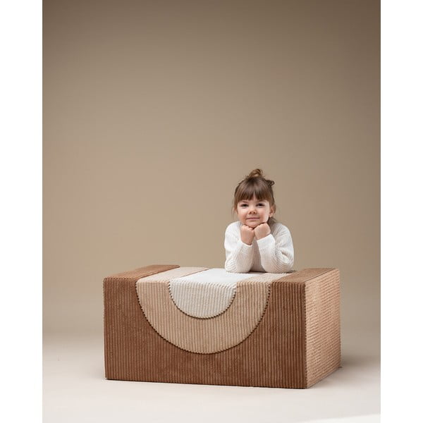 Gioco per psicomotricità marrone in velluto a coste 3 pz altezza totale 37 cm 75x49 cm Rainbow Montessori – Wigiwama-image-3