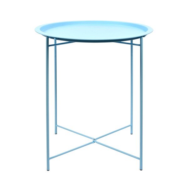 Tavolo da giardino pieghevole in acciaio di colore turchese , 46 x 46 x 52 cm - Esschert Design