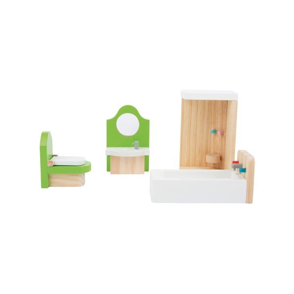 Set di mobili da bagno per bambole in legno - Legler-image-2