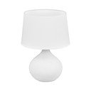 Lampada da tavolo in ceramica bianca e tessuto, altezza 29 cm Martin - Reality