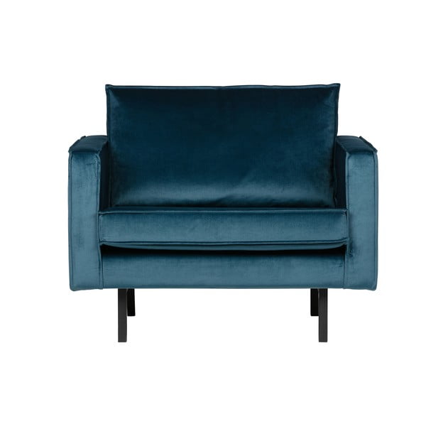 Poltrona in velluto blu Rodeo - BePureHome