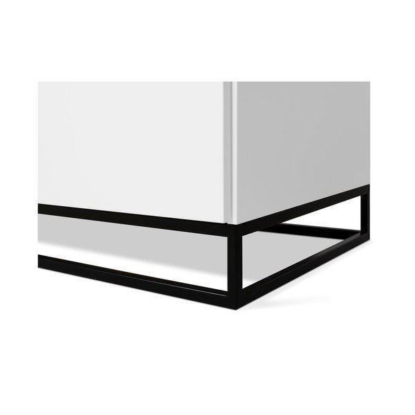Bílá komoda s deskou z bílého mramoru s 3 šuplíky a 3 dvířkami a černýma nohama TemaHome Join-image-4
