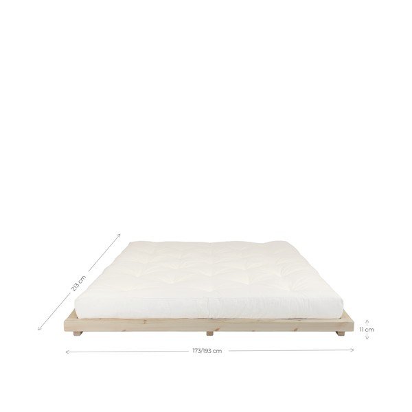 Dvoulůžková postel z borovicového dřeva s matrací Karup Design Dock Comfort Mat Natural Clear/Natural, 160 x 200 cm-image-4
