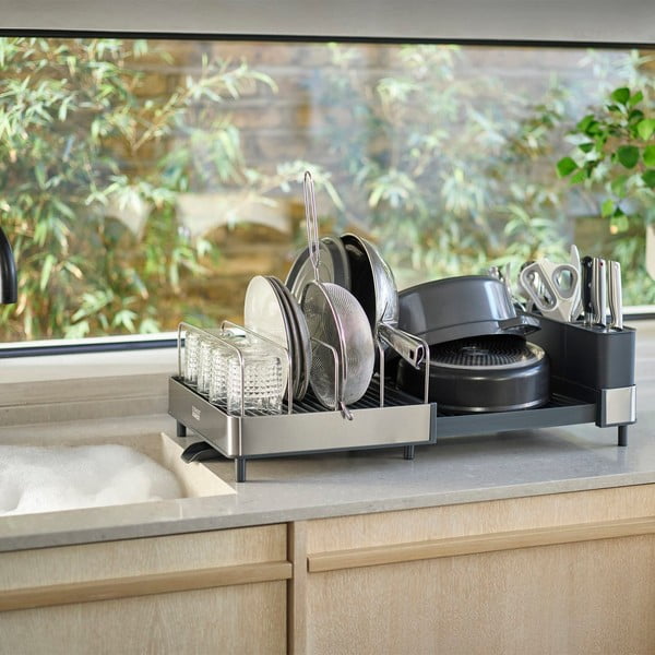 Scolapiatti in metallo blu-argento Extend - Joseph Joseph-image-1