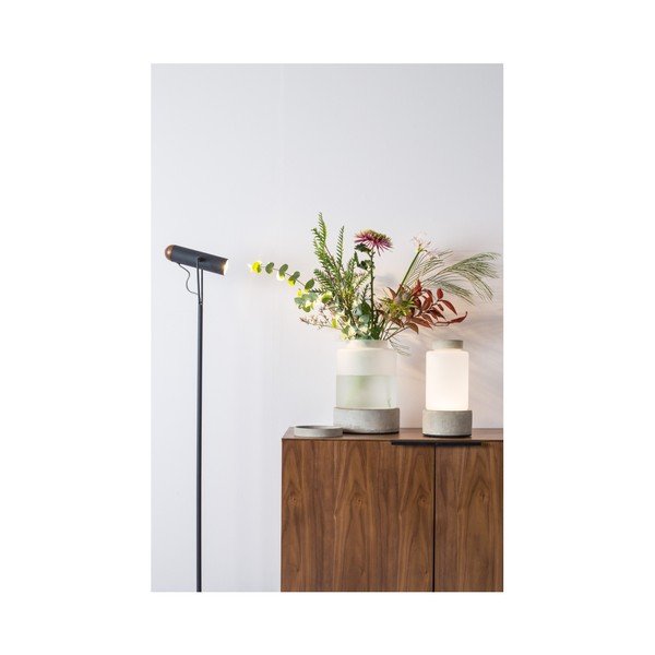 Vaso con retroilluminazione e dettagli in cemento Reina, altezza 25 cm - Zuiver-image-4