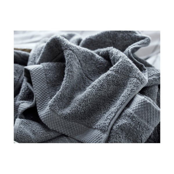 Asciugamano tipo terry grigio scuro in cotone 50x100 cm Line – Södahl-image-2