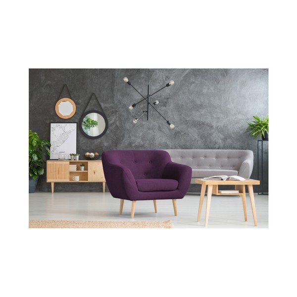 Poltrona viola con gambe leggere Sicile - Mazzini Sofas-image-4