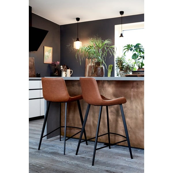 Sgabello da bar in similpelle marrone chiaro, altezza 91 cm Hype - DAN-FORM Denmark-image-2