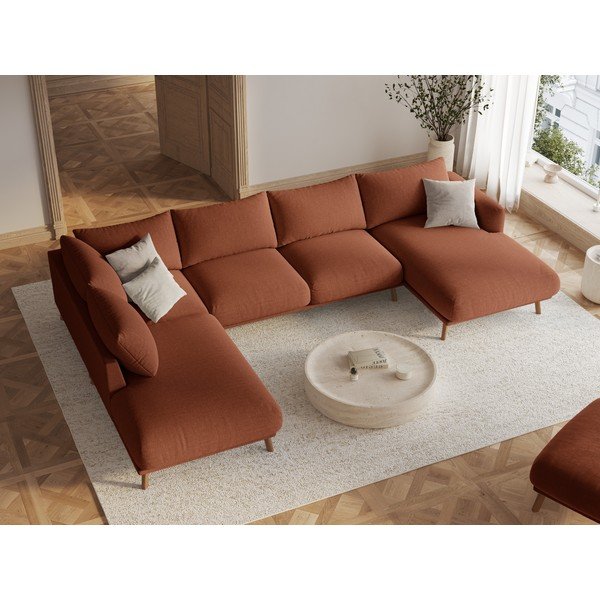 Divano angolare color terracotta (a U) Naomi – Micadoni -image-1