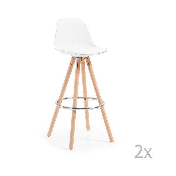 Set di 2 sgabelli da bar bianchi Stag - La Forma