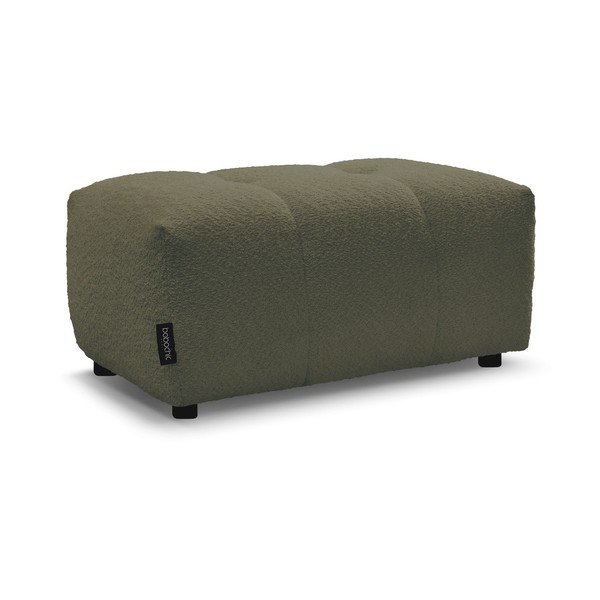 Poggiapiedi color kaki con rivestimento in bouclé Roxelane – Bobochic Paris-image-3