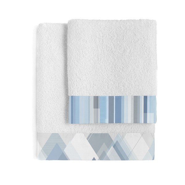 Set di 2 asciugamani in cotone Crystal - Blanc