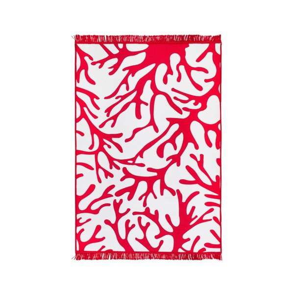 Tappeto bifacciale rosso e bianco Coral Reef, 120 x 180 cm - Cihan Bilisim Tekstil-image-3