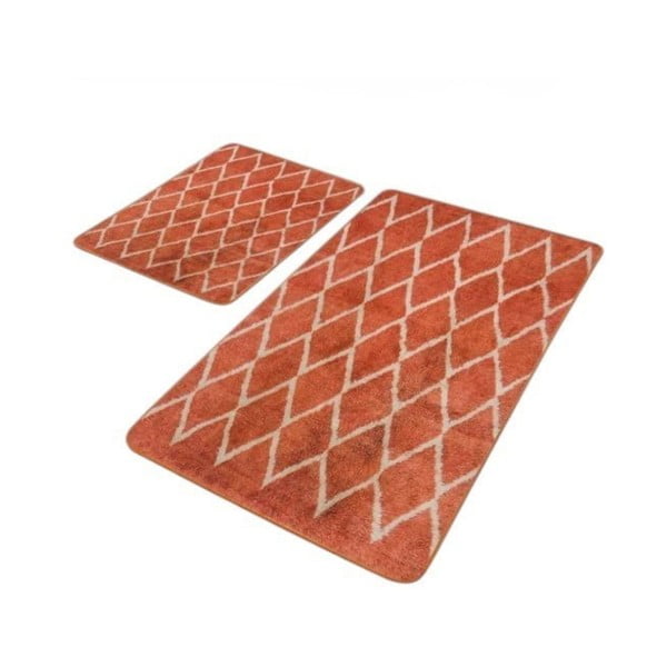 Set di tappetini per il bagno color terracotta in velluto 2 pz 60x100 cm – Mila Home