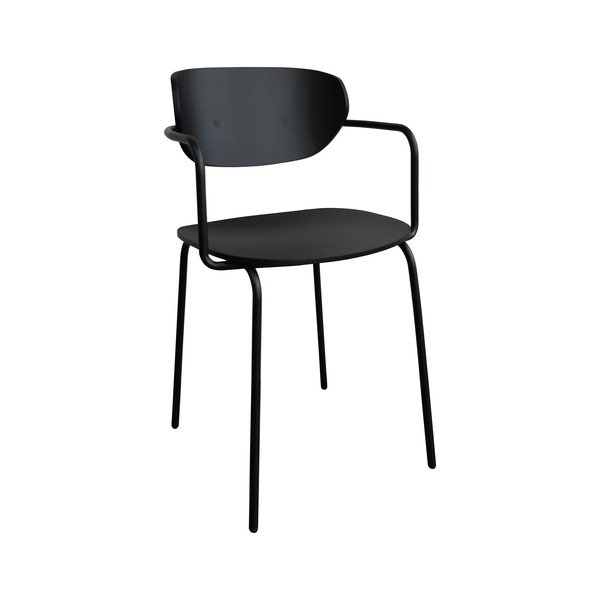 Sedia da pranzo nera in metallo con braccioli/impilabile Arch – Hübsch