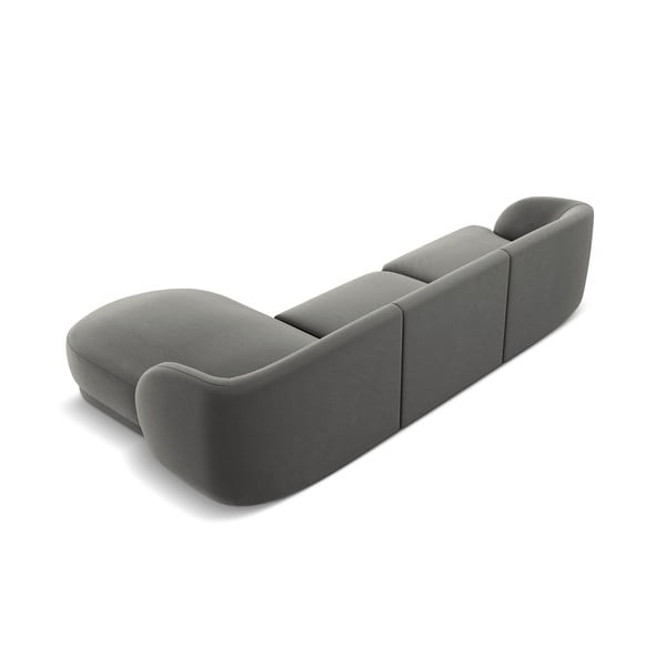 Divano angolare in velluto grigio (angolo destro) Miley - Micadoni Home-image-3