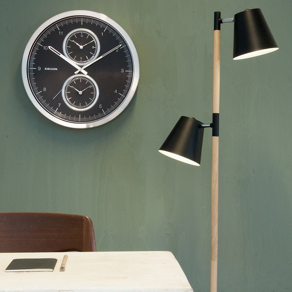 Černé hodiny Present Time Multiple Time-image-1