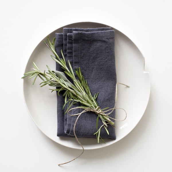 Set di 2 tovaglioli in lino grigio scuro Dark Grey - Linen Tales