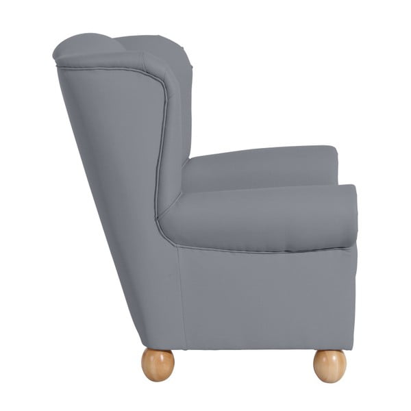 Šedé křeslo ušák Max Winzer Monarch Gray-image-4