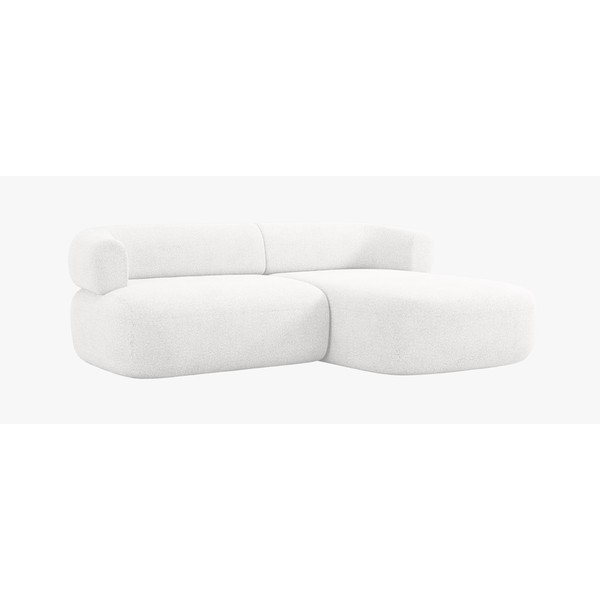 Divano angolare avorio (con penisola a destra/con chaise lounge) con rivestimento in bouclé Jenny – Micadoni -image-1