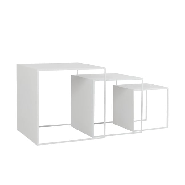 Set di 3 tavolini bianchi da parete a forma di 2 pezzi - CustomForm