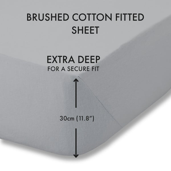Lenzuolo con angoli grigio in flanella 150x200 cm Brushed – Catherine Lansfield-image-3